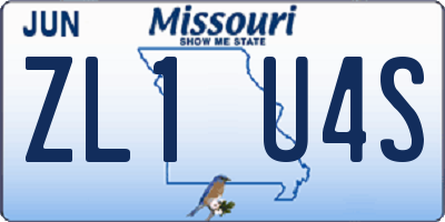 MO license plate ZL1U4S