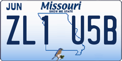 MO license plate ZL1U5B