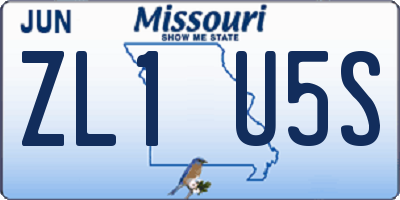 MO license plate ZL1U5S