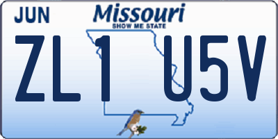 MO license plate ZL1U5V