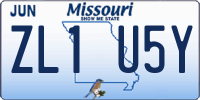 MO license plate ZL1U5Y