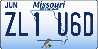 MO license plate ZL1U6D