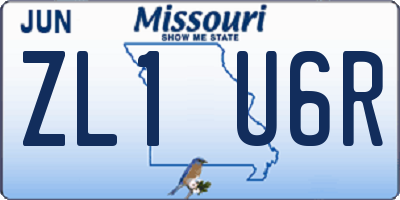 MO license plate ZL1U6R