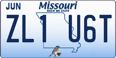 MO license plate ZL1U6T
