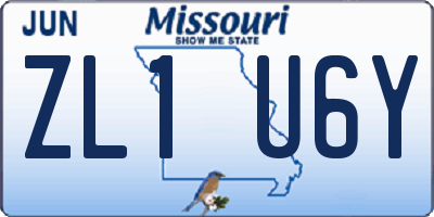 MO license plate ZL1U6Y