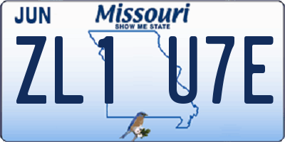 MO license plate ZL1U7E