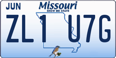 MO license plate ZL1U7G