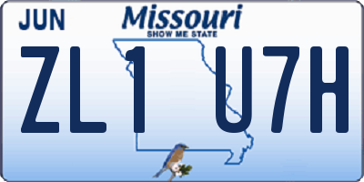 MO license plate ZL1U7H