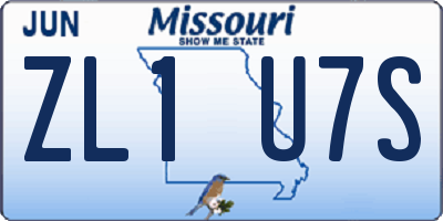 MO license plate ZL1U7S