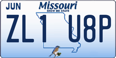 MO license plate ZL1U8P