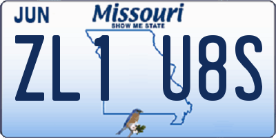 MO license plate ZL1U8S