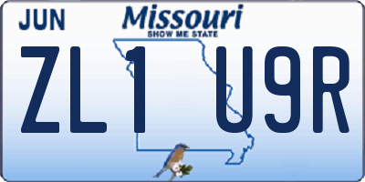 MO license plate ZL1U9R