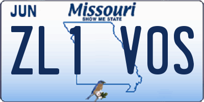 MO license plate ZL1V0S