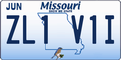 MO license plate ZL1V1I
