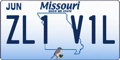 MO license plate ZL1V1L