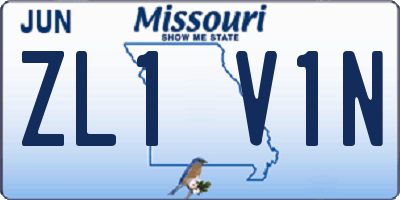 MO license plate ZL1V1N