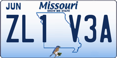 MO license plate ZL1V3A