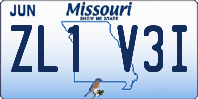 MO license plate ZL1V3I