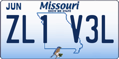 MO license plate ZL1V3L