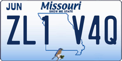 MO license plate ZL1V4Q