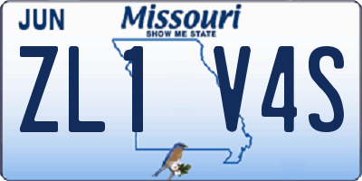 MO license plate ZL1V4S