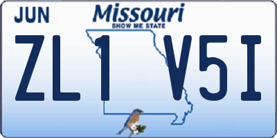 MO license plate ZL1V5I