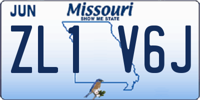 MO license plate ZL1V6J