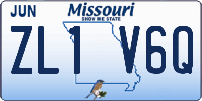 MO license plate ZL1V6Q