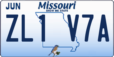 MO license plate ZL1V7A