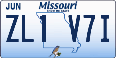 MO license plate ZL1V7I