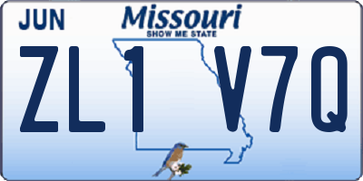 MO license plate ZL1V7Q
