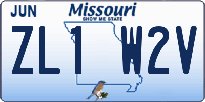 MO license plate ZL1W2V