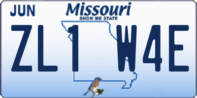 MO license plate ZL1W4E