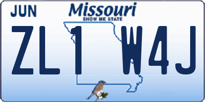 MO license plate ZL1W4J