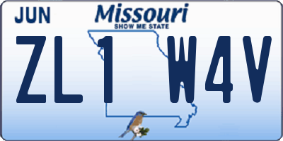 MO license plate ZL1W4V