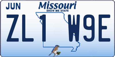 MO license plate ZL1W9E