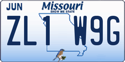 MO license plate ZL1W9G