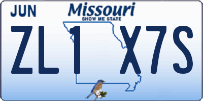 MO license plate ZL1X7S