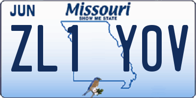 MO license plate ZL1Y0V