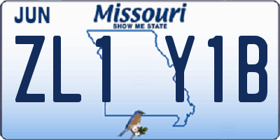 MO license plate ZL1Y1B