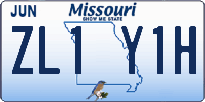 MO license plate ZL1Y1H