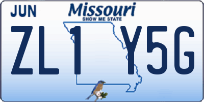 MO license plate ZL1Y5G