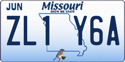 MO license plate ZL1Y6A