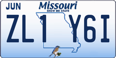 MO license plate ZL1Y6I