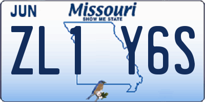 MO license plate ZL1Y6S