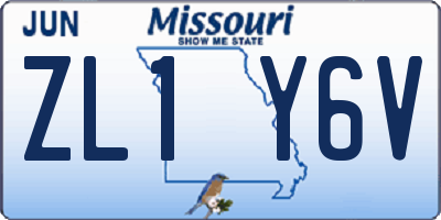 MO license plate ZL1Y6V