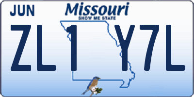MO license plate ZL1Y7L