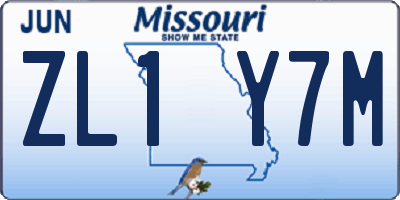MO license plate ZL1Y7M