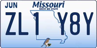 MO license plate ZL1Y8Y