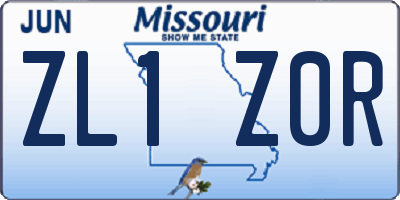 MO license plate ZL1Z0R